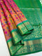 Prakruthi Vivaha Peach with Green Pochampally ikkat with Sleeve Work Handloom Soft Silk Jaquard Border Saree