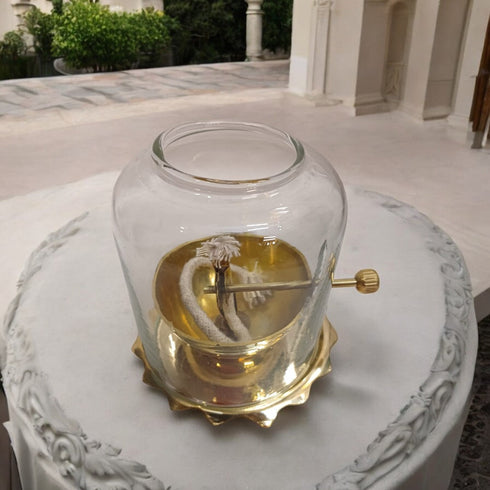 Tamas Akhand Jyot Diya With Wick Lifting Screw Lever