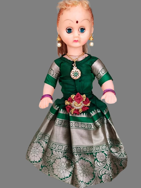 Diwali Barbie Doll in Treditional Langa Jacket for Diwali Doll Festivals