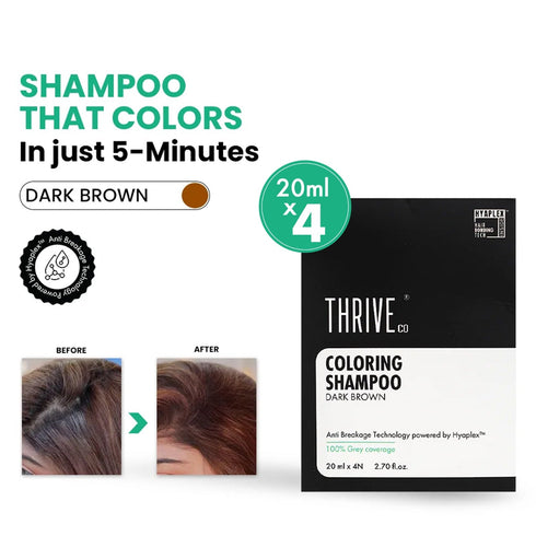 Thriveco Dark Brown Coloring Shampoo Pack of 3 80ml each