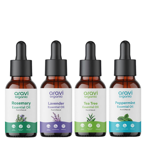Aravi Organic Essential Oil Combo Pack 4