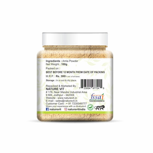 NatureVit Amla Powder Pure Indian Gooseberry for Eating & Wellness