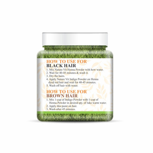 NatureVit Indigo Powder Natural Hair Dye for Healthy| Lustrous Hair