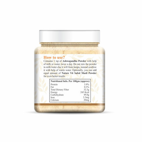 NatureVit Ashwagandha Powder Pure Herbal Supplement for Vitality & Stress Relief