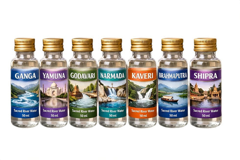 Sapta Nadi Jal – 7 Sacred Rivers Holy Water Set (50 ml Each)