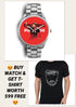 Style Make Ilayathalapathy Vijay Designed Silver Watch Imported Stainless Steel Watch Free T shirt