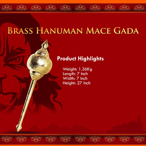 Brass Hanuman Mace Gada 1.36Kg