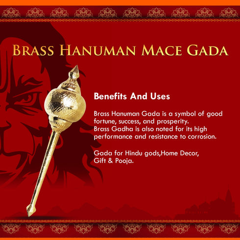 Brass Hanuman Mace Gada 1.36Kg