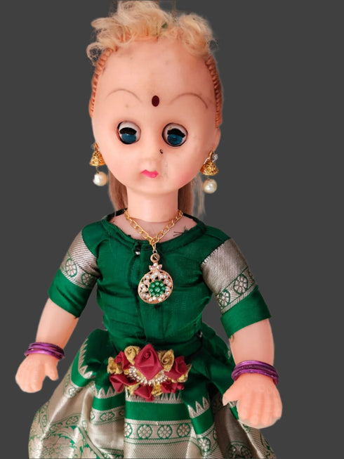 Diwali Barbie Doll in Treditional Langa Jacket for Diwali Doll Festivals