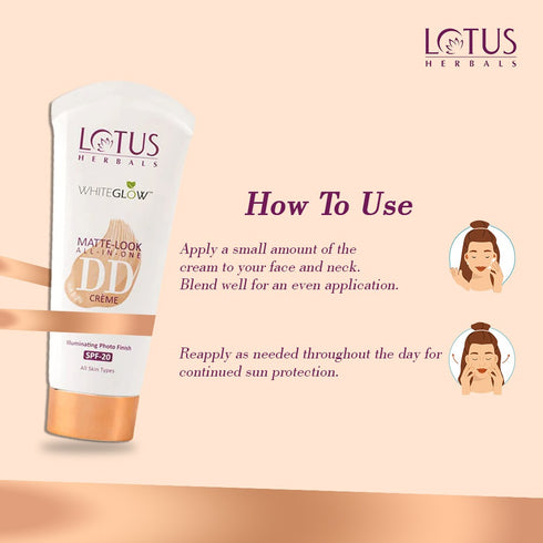 Lotus Whiteglow Matt Look Dd Creme Spf 20 Natural Beige