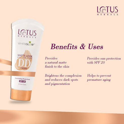 Lotus Whiteglow Matt Look Dd Creme Spf 20 Natural Beige