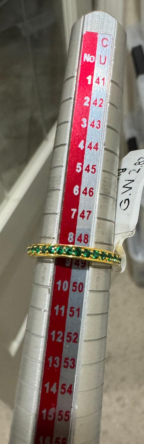 22 Carat Gold Natural Emerald Eternity Band Ring 2.87g by Mahita Collections