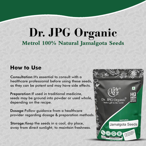 DR. JPG ORGANIC FOODS & HERBALS 100% Natural Jamalgota Seeds