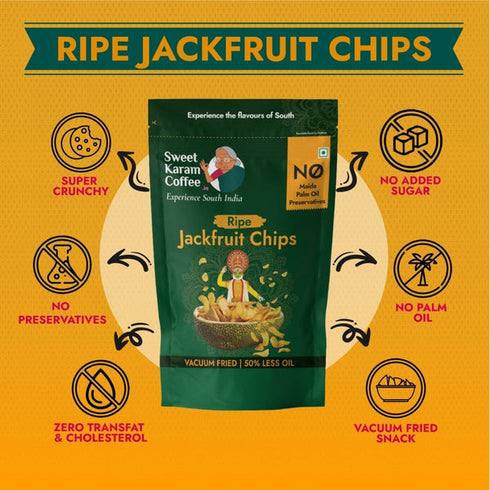 Sweet Karam Coffee Ripe Jackfruit Chips | Vacuum Fried