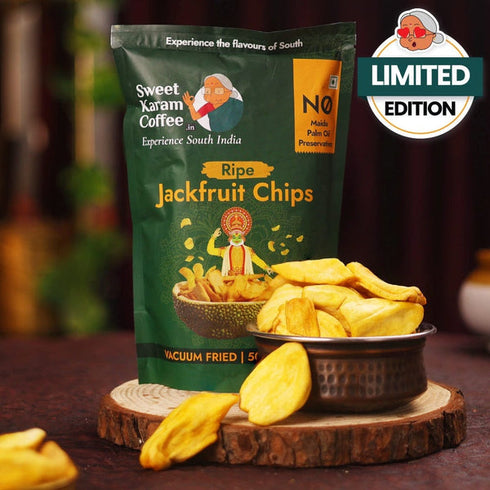 Sweet Karam Coffee Ripe Jackfruit Chips | Vacuum Fried