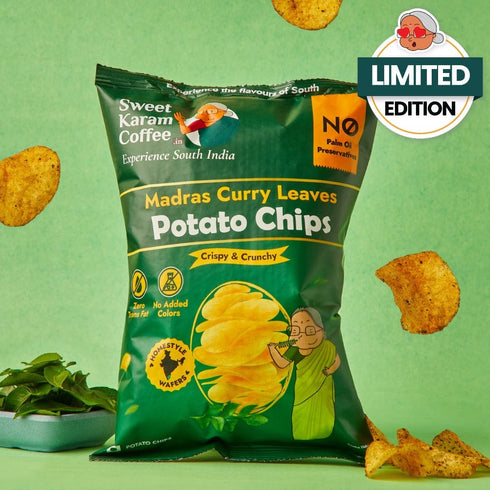 Sweet Karam Coffee Potato Chips - Madras Curry Leaves