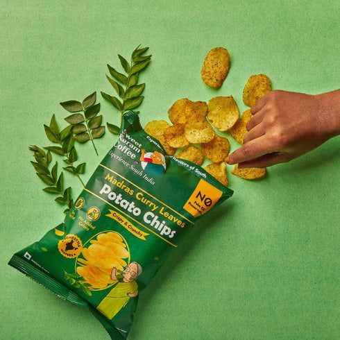 Sweet Karam Coffee Potato Chips - Madras Curry Leaves