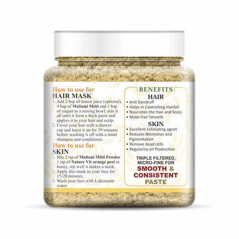 NatureVit Multani Mitti Powder For Face| Skin And Hair