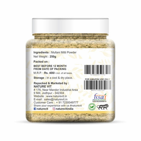 NatureVit Multani Mitti Powder For Face| Skin And Hair