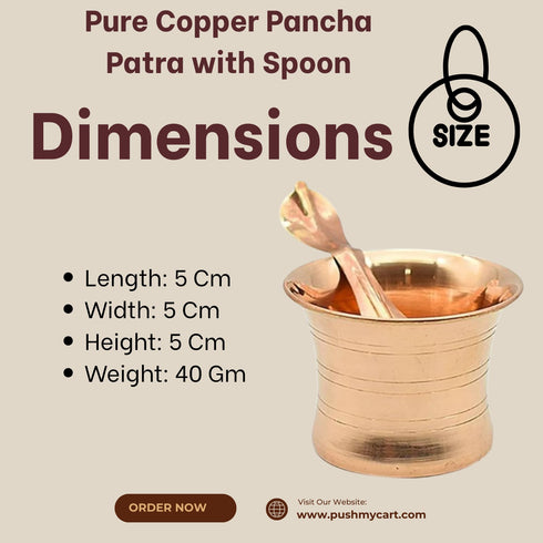 Pure Copper Pancha Patra with Spoon