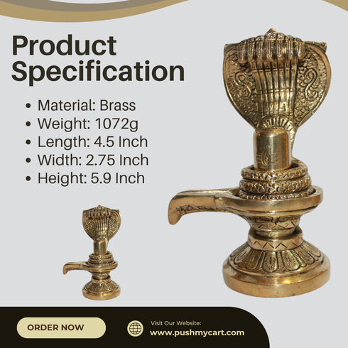 Brass Shivling with Sheshnag 1072g