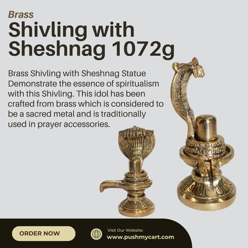 Brass Shivling with Sheshnag 1072g