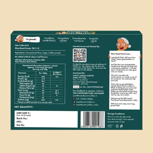 Sweet Karam Coffee Filter Coffee Burfi