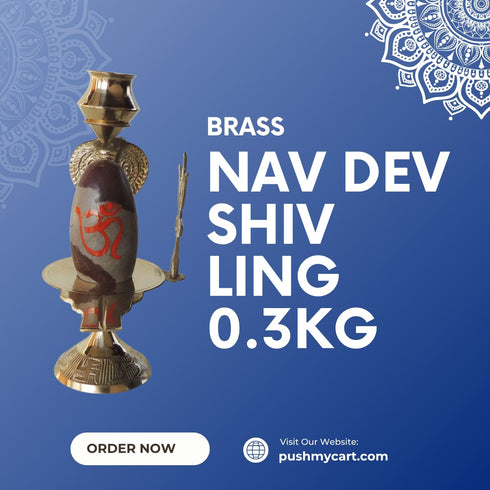 Brass Nav Dev Shiv Ling 0.3Kg