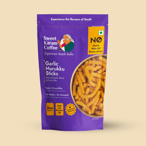 Sweet Karam Coffee Garlic Murukku Sticks