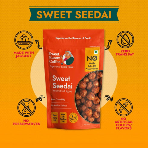 Sweet Karam Coffee Sweet Seedai Crunchy Jaggery Rice Balls