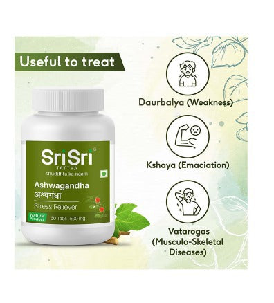 Sri Sri Tattva Ashwagandha 500mg 60 Tablets