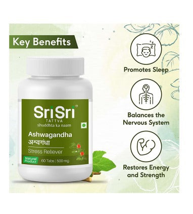 Sri Sri Tattva Ashwagandha 500mg 60 Tablets