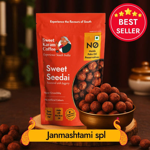 Sweet Karam Coffee Sweet Seedai Crunchy Jaggery Rice Balls