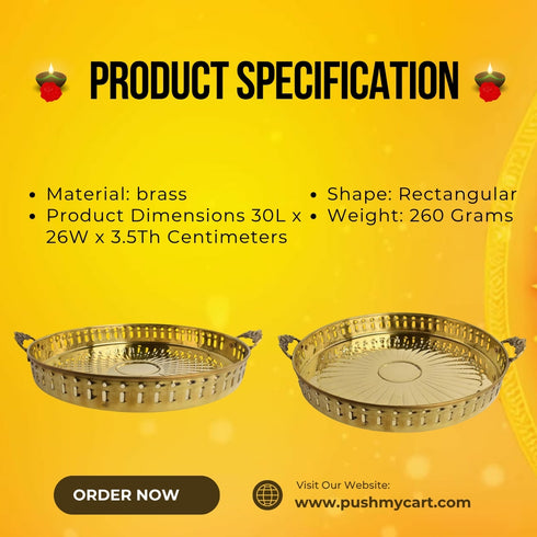 Brass Plate with Handle Puja Thali