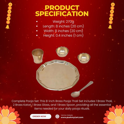 Brass Bhog Prasad Thali Set