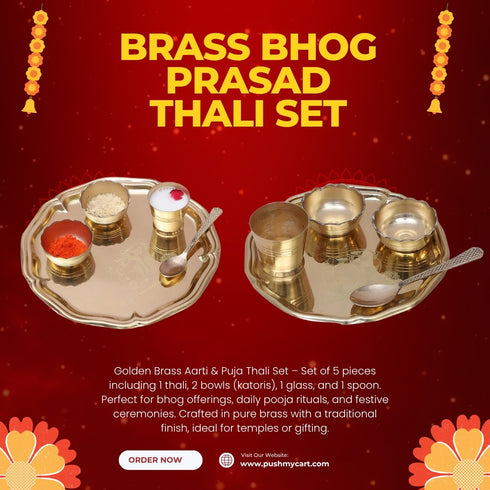 Brass Bhog Prasad Thali Set