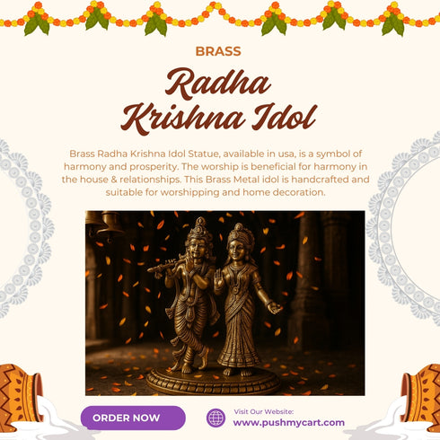Brass Radha Krishna Idol 1517g