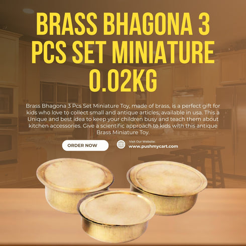 Brass Bhagona 3 Pcs Set Miniature 0.02Kg
