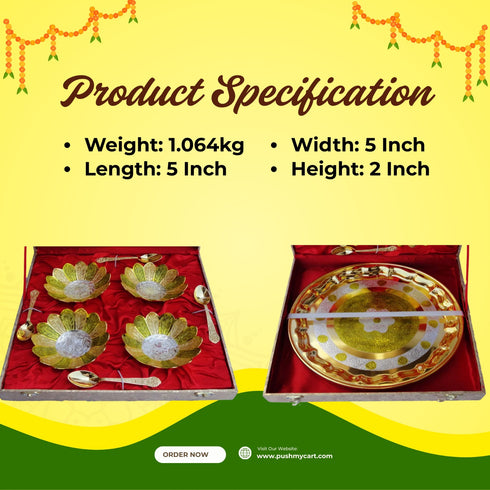 Brass Kamal Bowl Set of 9 pcs 1.064kg