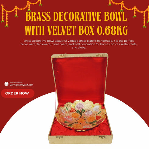Brass Decorative Bowl With Velvet Box 0.68kg