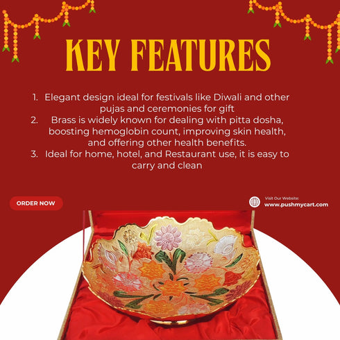 Brass Decorative Bowl With Velvet Box 0.68kg