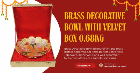 Brass Decorative Bowl With Velvet Box 0.68kg
