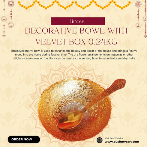 Brass Decorative Bowl With Velvet Box 0.24kg