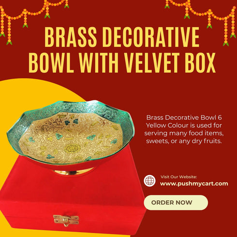Brass Decorative Bowl With Velvet Box