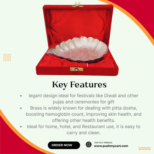 Brass Decorative Leaf Bowl With Velvet Box 0.24kg