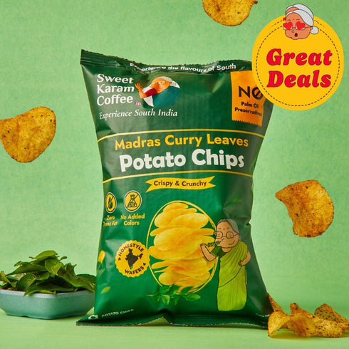 Sweet Karam Coffee Potato Chips - Madras Curry Leaves
