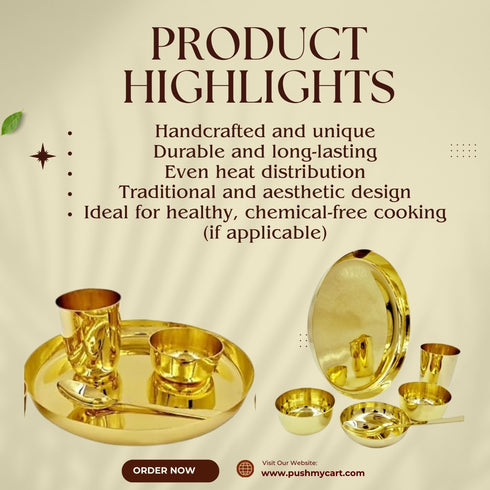 Pure Lead Free Brass Dinner Set 6