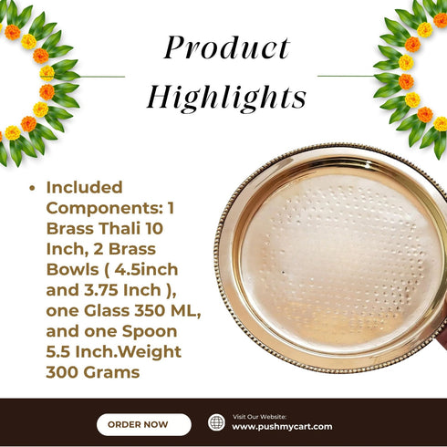 Brass Solid Dinner Thali Set