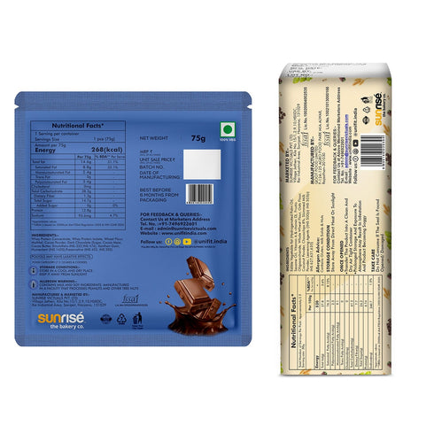 UNIFIT Double Choco Delight Chocolate Brownie with Choco Chip Cookie