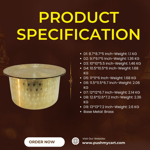 Brass Kitchen Purpose Bhagona With Lid